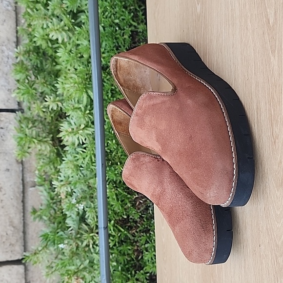 AQUATALIA Giselle Suede Round Toe Slip On Platform Loafers Shoes Size 7 Brown - Picture 1 of 12